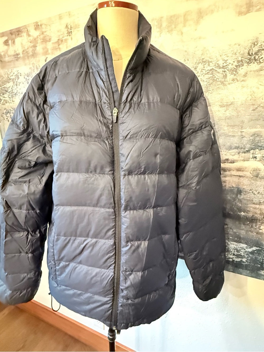 Abercrombie & Fitch Navy Lightweight Packable Puffer Jacket Mens Medium